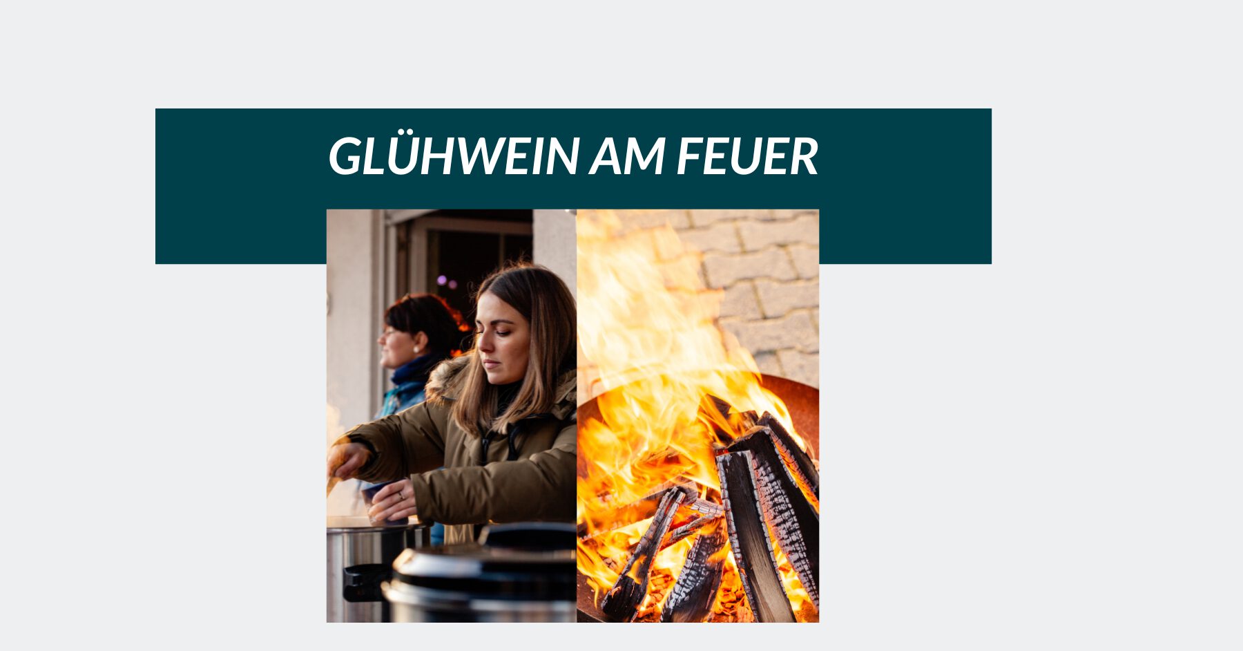 Glühwein am Feuer im Weingut